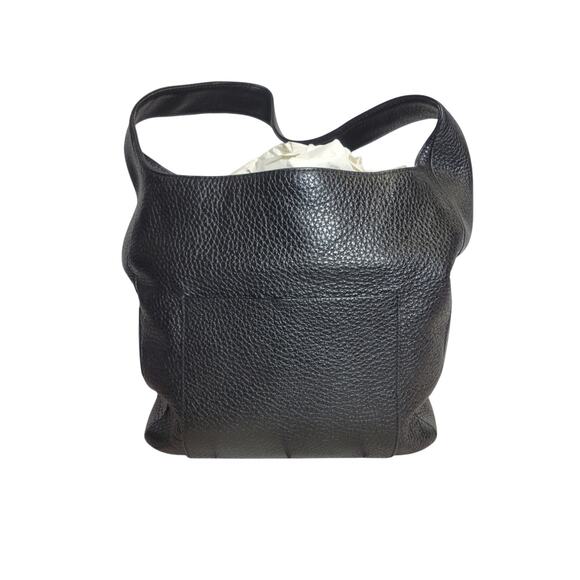 Michael Kors Fulton Pebbled Black Soft Leather Medium Shoulder Bag Handbag - Picture 2 of 10